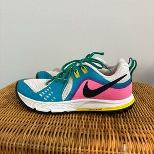 Nike White and Pink Trail Sneakers